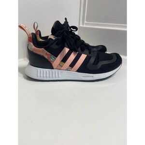 Adidas Originals Multix shoes girls sz 5.5 core black pink stripes floral